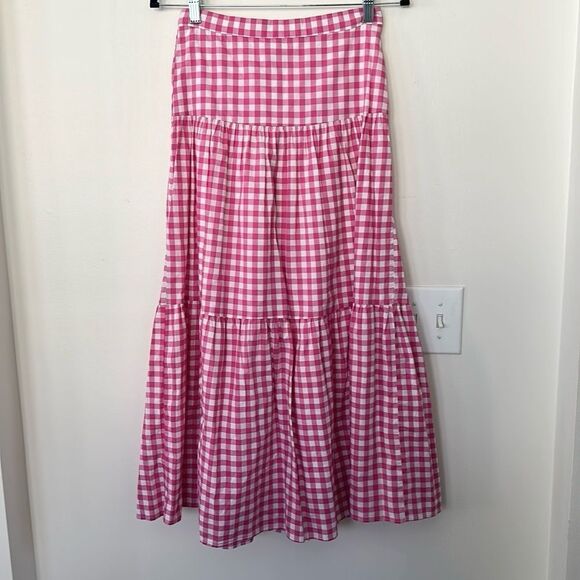 J. Crew Checkered Tiered Maxi Skirt XS - Picture 2 of 5